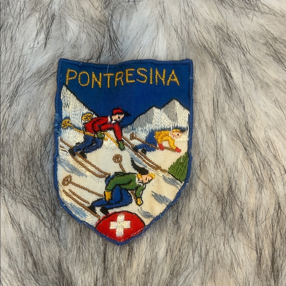 60s 70s Pontresina ski patch Switzerland embroidered